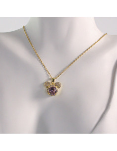 Naszyjnik ze stali chirurgicznej złoty MIŚ RÓŻOWY Lolita... 2