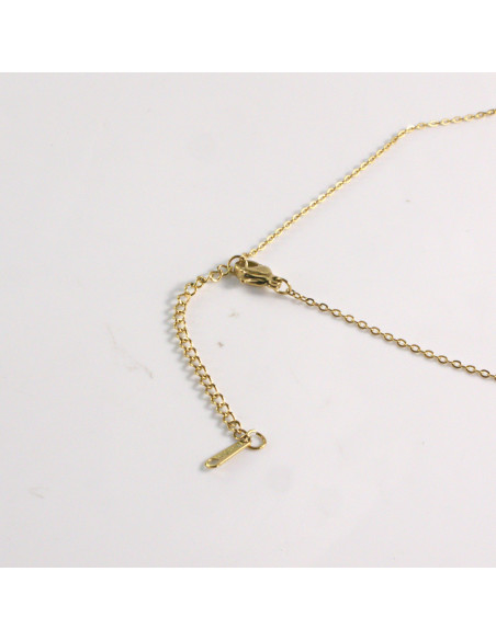 Naszyjnik ze stali chirurgicznej złoty MIŚ RÓŻOWY Lolita Akcesoria