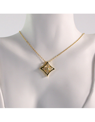 Naszyjnik ze stali chirurgicznej złoty KWIAT...