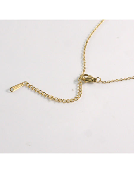 Naszyjnik ze stali chirurgicznej złoty KWIAT CZARNY Lolita Akcesoria