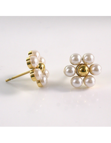 Kolczyki ze stali chirurgicznej ZŁOTE KWIAT z...