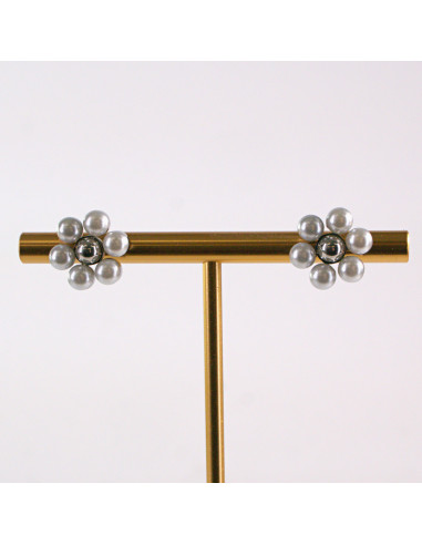 Kolczyki ze stali chirurgicznej SREBRNY KWIAT z...