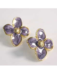 Kolczyki ze stali chirurgicznej KWIAT FIOLETOWY Lolita...