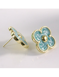 Kolczyki ze stali chirurgicznej KWIATEK TURKUSOWY Lolita... 2