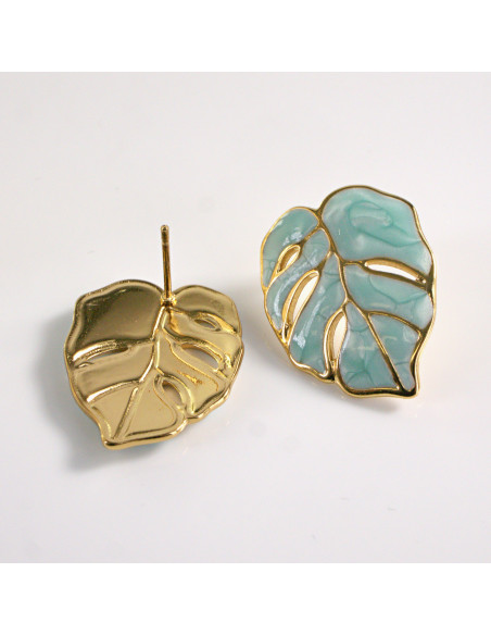Kolczyki ze stali chirurgicznej LISTEK TURKUSOWY Lolita Akcesoria