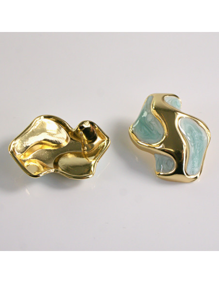 Kolczyki ze stali chirurgicznej FALA TURKUSOWY Lolita Akcesoria