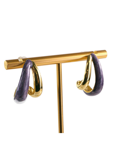 Kolczyki ze stali chirurgicznej KROPLA FIOLETOWY Lolita Akcesoria