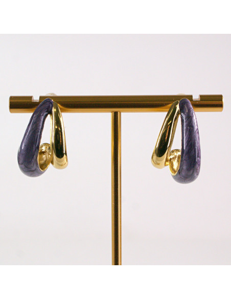 Kolczyki ze stali chirurgicznej KROPLA FIOLETOWY Lolita Akcesoria