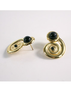 Kolczyki ze stali chirurgicznej ZŁOTY ŚLIMAK CZARNY... 2