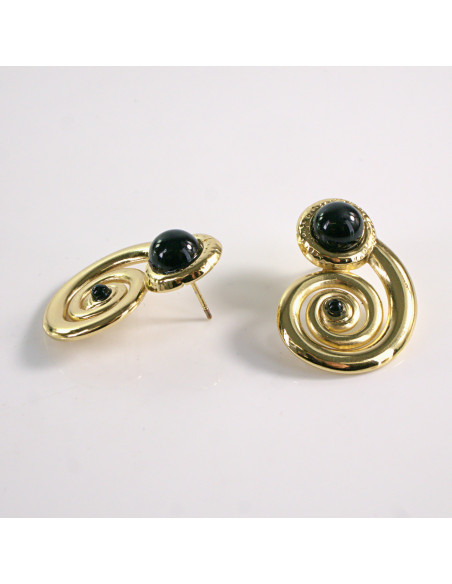 Kolczyki ze stali chirurgicznej ZŁOTY ŚLIMAK CZARNY Lolita Akcesoria