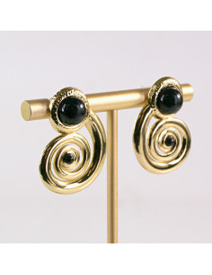 Kolczyki ze stali chirurgicznej ZŁOTY ŚLIMAK CZARNY...