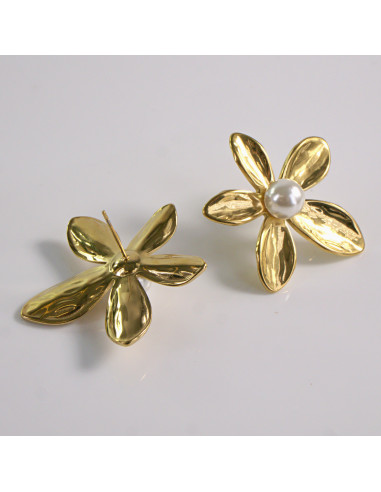 Kolczyki ze stali chirurgicznej ZŁOTY KWIATEK...