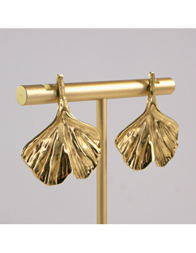 Kolczyki ze stali chirurgicznej ZŁOTY LISTEK...