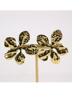 Kolczyki ze stali chirurgicznej ZŁOTY KWIAT DZIURKOWANY...