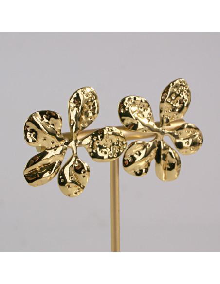 Kolczyki ze stali chirurgicznej ZŁOTY KWIAT DZIURKOWANY Lolita Akcesoria