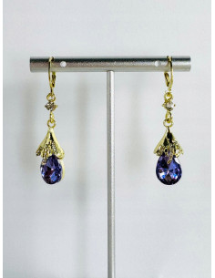 Kolczyki z FIOLETOWĄ ŁEZKĄ Lolita Accessories srebrny...