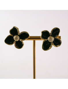 Kolczyki ze stali chirurgicznej KWIAT CZARNY Lolita...