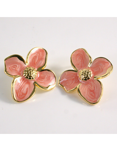 Kolczyki ze stali chirurgicznej KWIAT RÓŻOWY Lolita Akcesoria