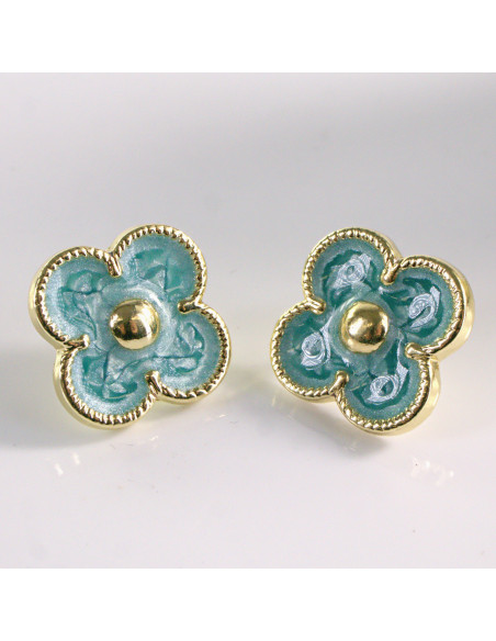 Kolczyki ze stali chirurgicznej KWIATEK TURKUSOWY Lolita Akcesoria