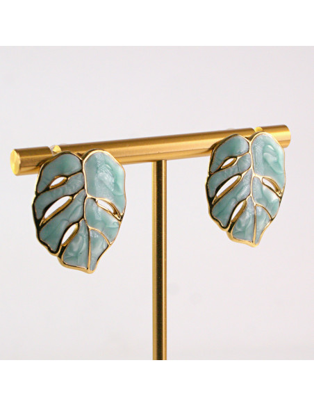 Kolczyki ze stali chirurgicznej LISTEK TURKUSOWY Lolita Akcesoria