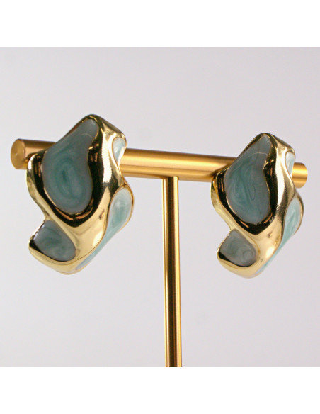 Kolczyki ze stali chirurgicznej FALA TURKUSOWY Lolita Akcesoria