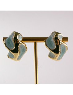 Kolczyki ze stali chirurgicznej FALA TURKUSOWY Lolita...