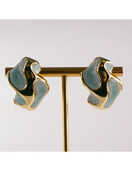 Kolczyki ze stali chirurgicznej FALA TURKUSOWY Lolita Akcesoria