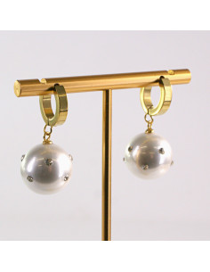 Kolczyki ze stali chirurgicznej ZŁOTY PERŁA Z CYRKONIA... 2