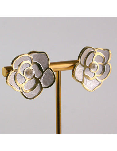 Kolczyki ze stali chirurgicznej ZŁOTY KWIAT...