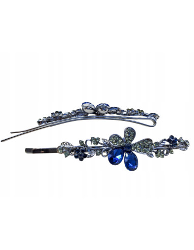 Wsuwka KWIATEK 2 GRANATOWE KRYSZTAŁY ZESTAW 2...