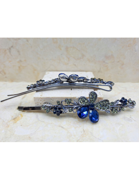 Wsuwka KWIATEK 2 GRANATOWE KRYSZTAŁY ZESTAW 2 SZT. Lolita Accessories