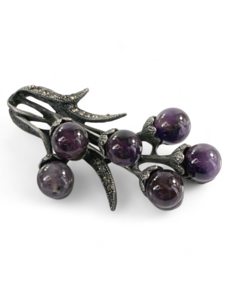 Broszka Brosza Gałązka Lolita Accessories fioletowe pąki