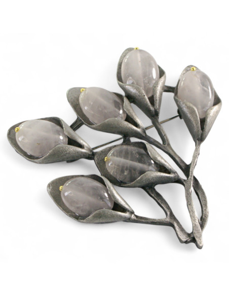 Broszka Brosza Gałązka Lolita Accessories szare pąki