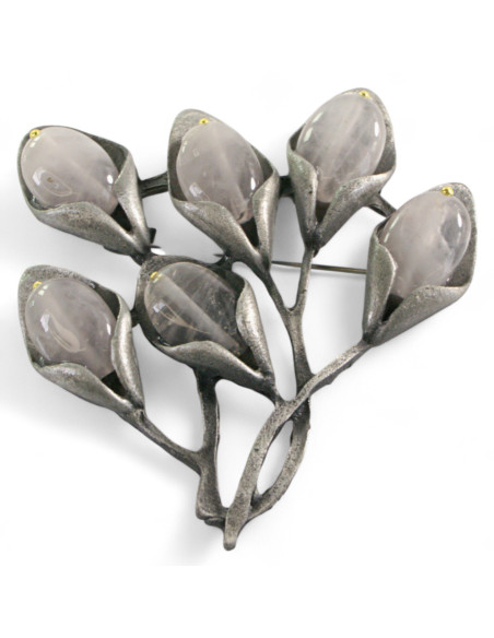 Broszka Brosza Gałązka Lolita Accessories szare pąki