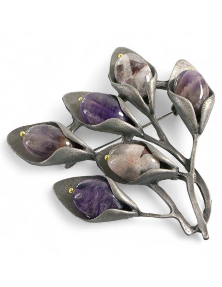 Broszka Brosza Gałązka Lolita Accessories fioletowe pąki