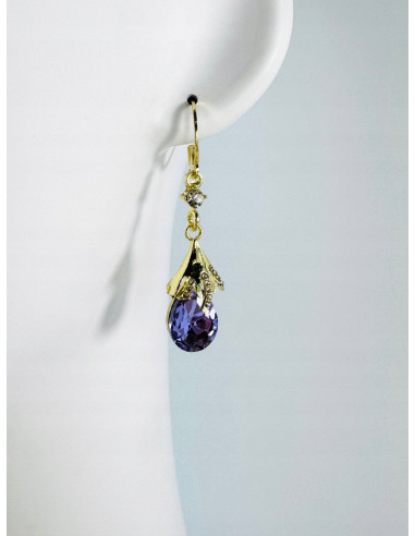 Kolczyki z FIOLETOWĄ ŁEZKĄ Lolita Accessories...