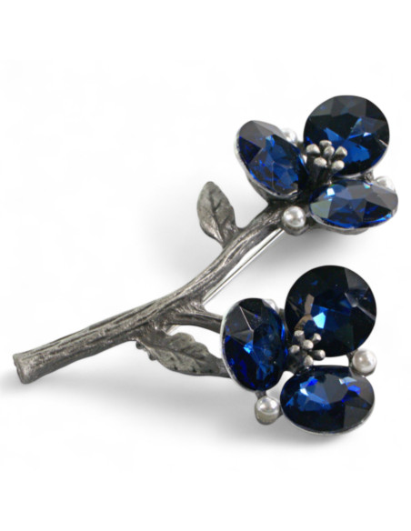 Broszka Brosza Gałązka Lolita Accessories niebieski kwiat