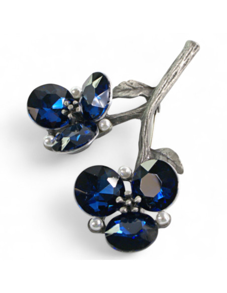 Broszka Brosza Gałązka Lolita Accessories niebieski kwiat