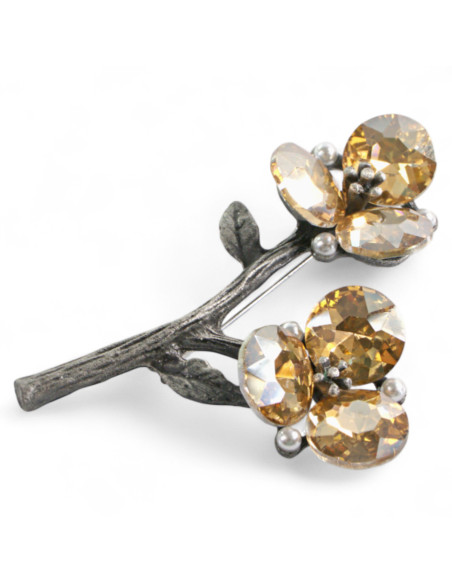 Broszka Brosza Gałązka Lolita Accessories miodowy kwiat