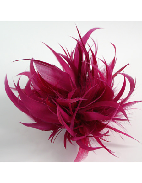 KWIAT Z PIÓR BROSZKA PRZYPINKA PIÓRA LOLITA AKCESORIA 12-14 cm MAGENTA