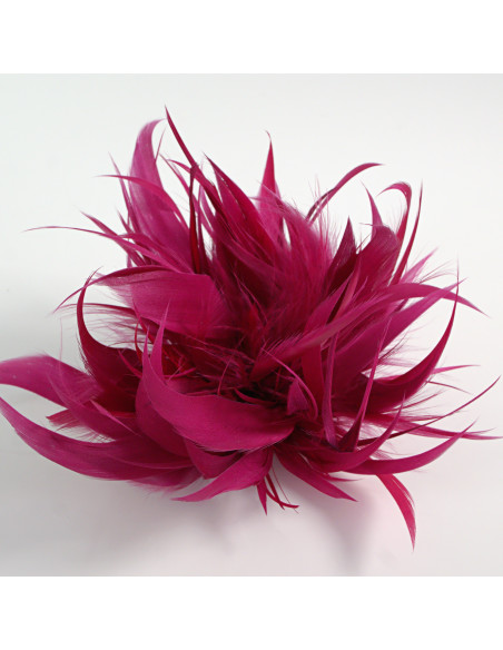 KWIAT Z PIÓR BROSZKA PRZYPINKA PIÓRA LOLITA AKCESORIA 12-14 cm MAGENTA