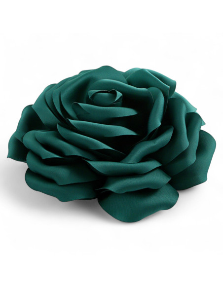 KWIAT Z MATERIAŁU RÓŻA BROSZKA PRZYPINKA LOLITA AKCESORIA 14 CM ZIELONY