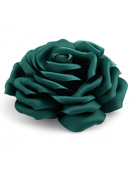 KWIAT Z MATERIAŁU RÓŻA BROSZKA PRZYPINKA LOLITA AKCESORIA 14 CM ZIELONY