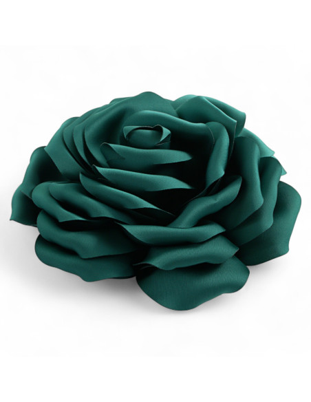 KWIAT Z MATERIAŁU RÓŻA BROSZKA PRZYPINKA LOLITA AKCESORIA 14 CM ZIELONY