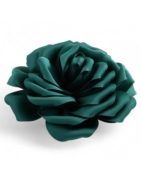 KWIAT Z MATERIAŁU RÓŻA BROSZKA PRZYPINKA LOLITA AKCESORIA 14 CM ZIELONY