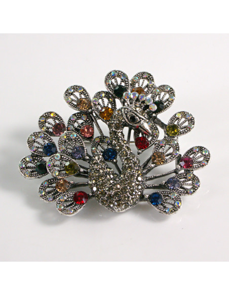 BROSZKA BROSZA SREBRNY PAW Z KOLOROWYMI KAMIENIAMI LOLITA AKCESORIA