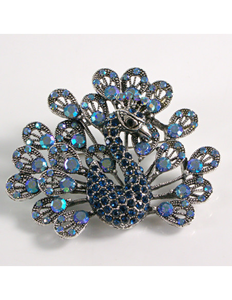 BROSZKA BROSZA SREBRNY PAW Z NIEBIESKIMI KAMIENIAMI LOLITA AKCESORIA