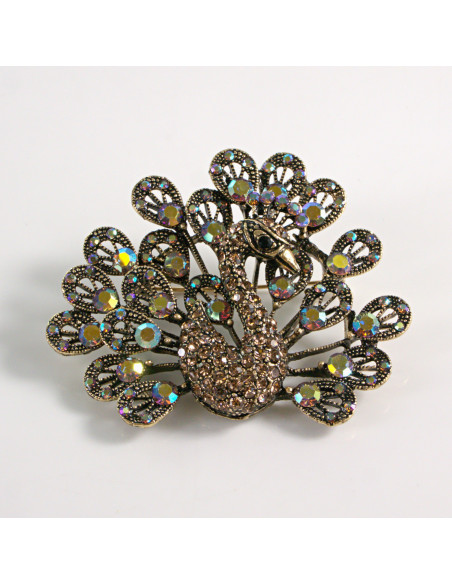 BROSZKA BROSZA STARE ZŁOTO PAW Z KAMIENIAMI CRYSTAL AB LOLITA AKCESORIA