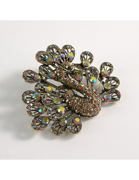 BROSZKA BROSZA STARE ZŁOTO PAW Z KAMIENIAMI CRYSTAL AB LOLITA AKCESORIA