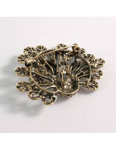 BROSZKA BROSZA STARE ZŁOTO PAW Z KAMIENIAMI...